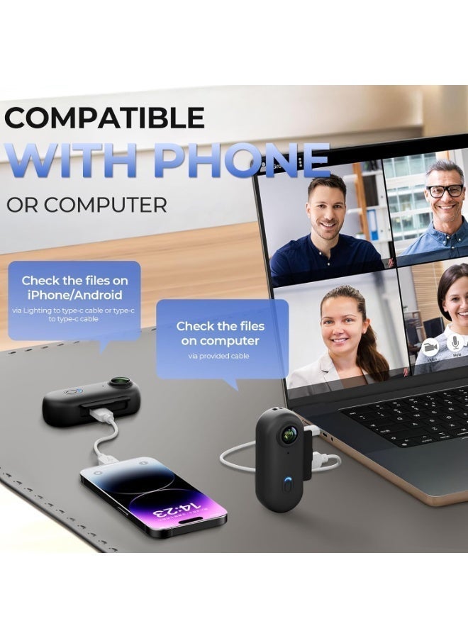 م.ا & ف'س كاميرا أكشن بدقة 4K، كاميرا تصوير فيديو صغيرة، كاميرا صغيرة الحجم مقاومة للماء بمعيار IPX7، كاميرا فيديو تحت الماء، تسجيل فيديو من منظور الشخص الأول بدون استخدام اليدين، كاميرا خوذة لركوب الدراجات والدراجات النارية (بطاقة ذاكرة 32 جيجابايت) - Image 5